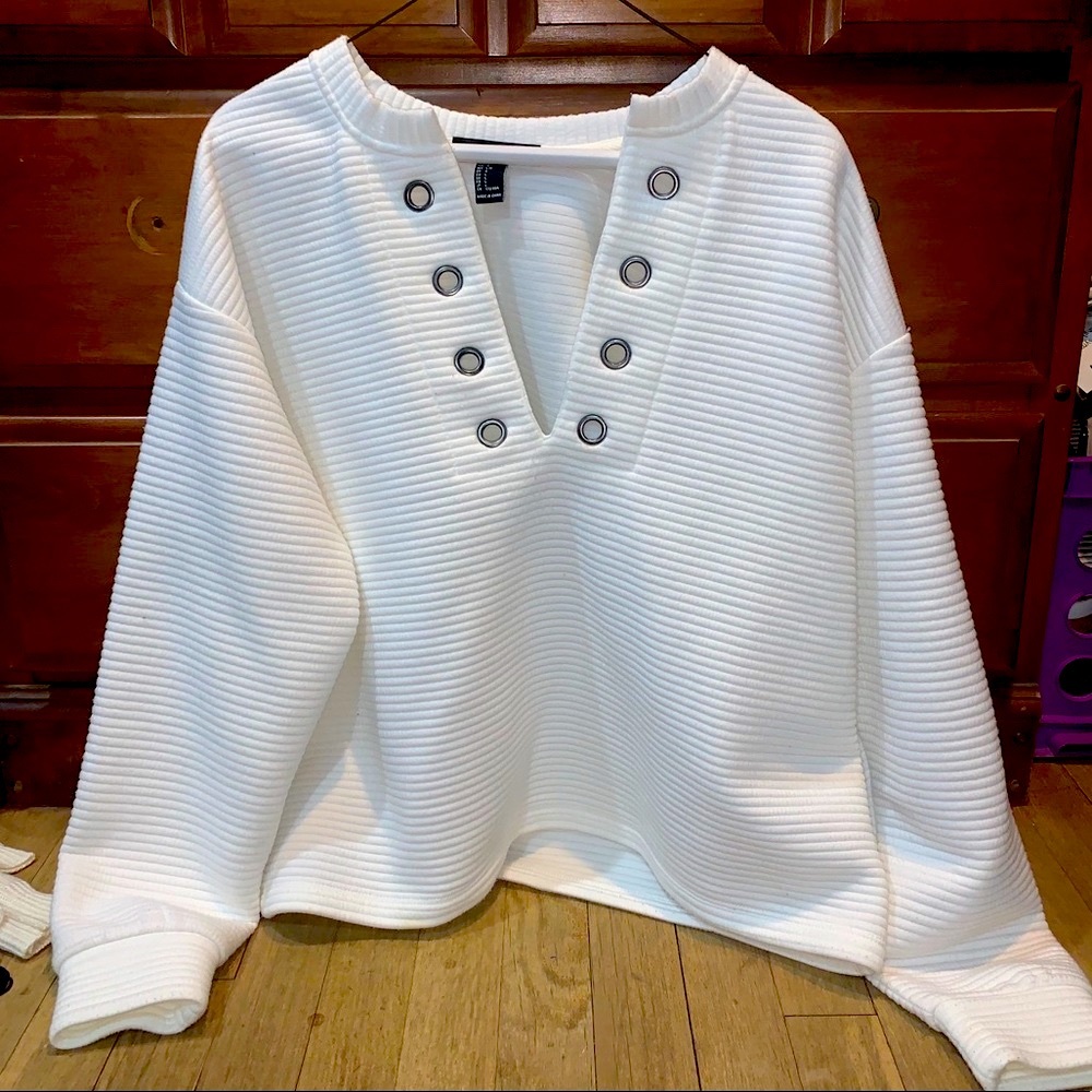 V-Neck Ribbed Sweater